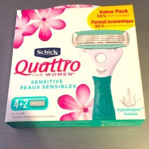 Schick Quattro Sensitive Refill Blades 4+2 = 6